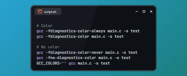 Enable or Disable Color for gcc or g++ Compiler Output