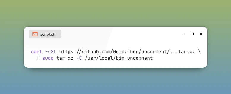 Install Uncomment to Remove Code Comments on Ubuntu 26.04