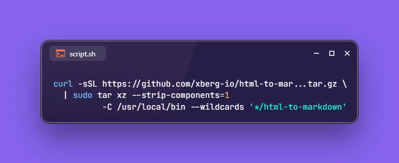 Install Xberg html-to-markdown on Ubuntu 26.04