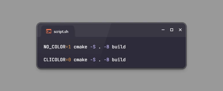 2 Methods to Disable ANSI Color Escape Codes for CMake