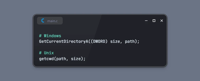 Get Current Working Directory in C