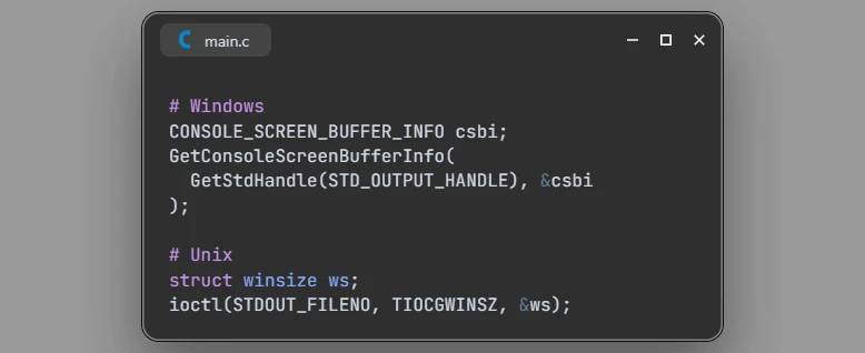 Get Terminal Size in C
