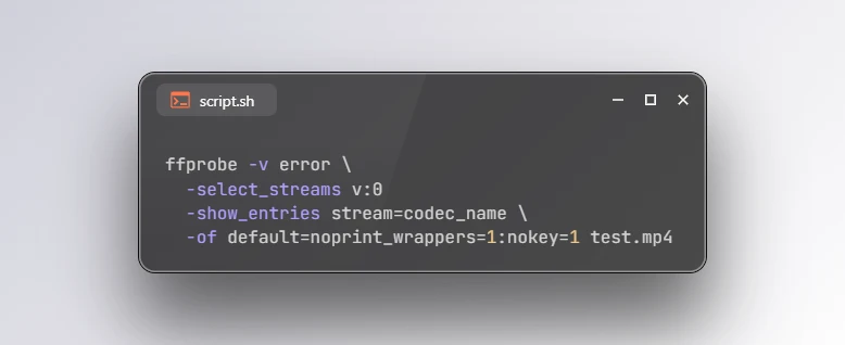 Get Video Codec of File using FFmpeg