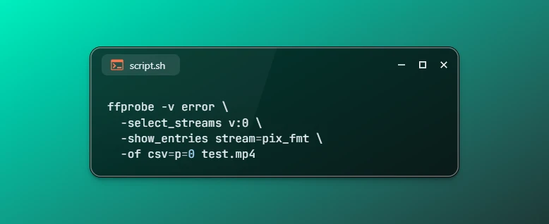 Get Video Pixel Format using FFmpeg