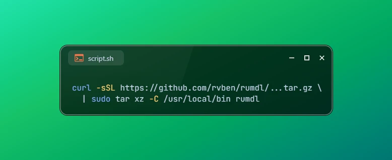 Install rumdl on Ubuntu 26.04