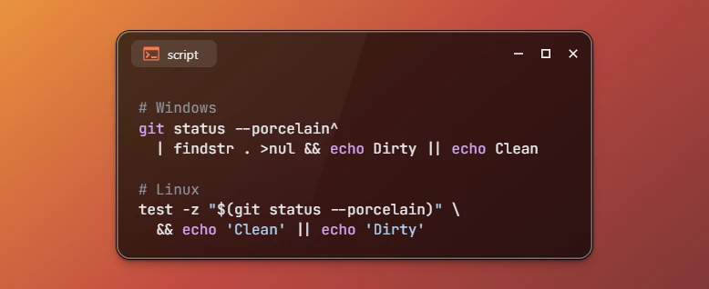 Check if Working Directory is Clean in Git