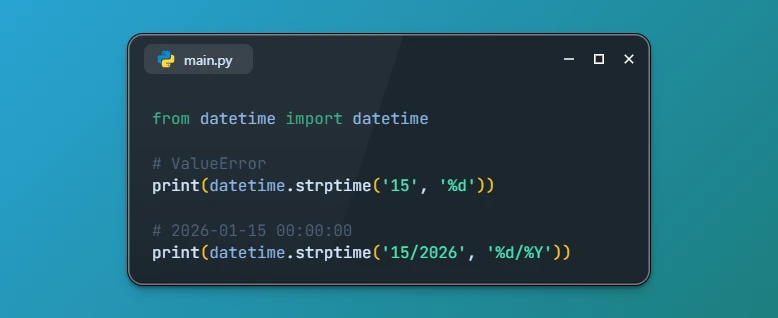 Day of Month in strptime Requires Year in Python 3.15
