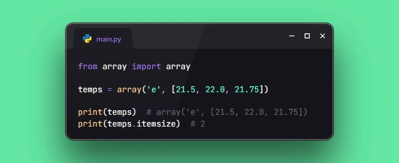 Store Half-Precision Floating-Point Values in Array in Python 3.15