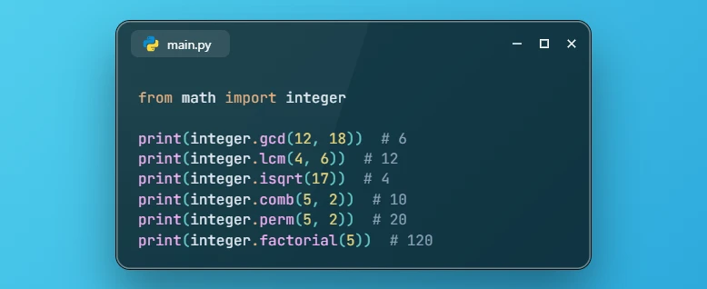 Use Functions from math.integer Module in Python 3.15