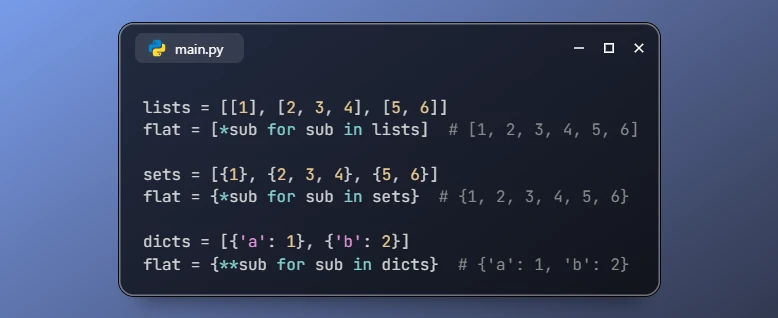 Use Unpacking in Comprehensions in Python 3.15
